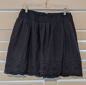 Seraphine navy eyelet skirt